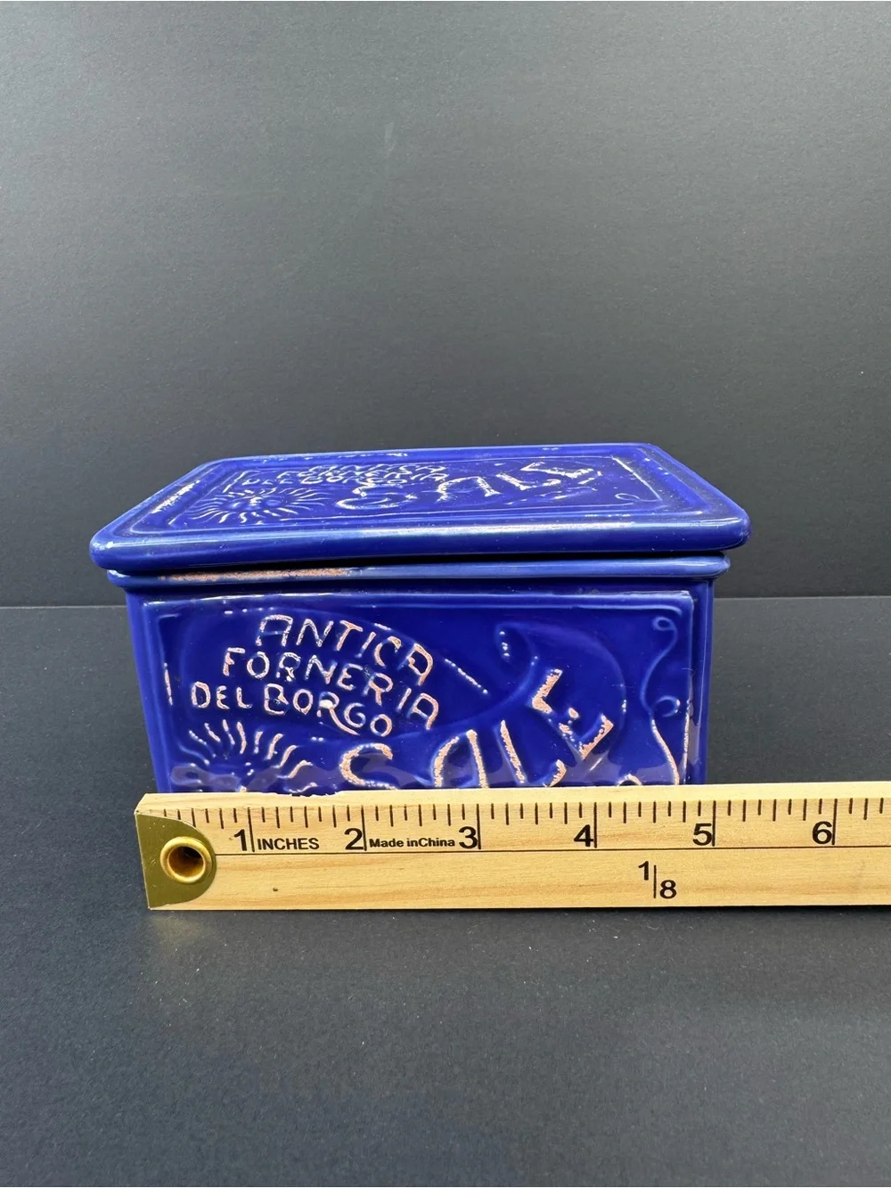 Sur La Table Cobalt Blue Ceramic Salt Box